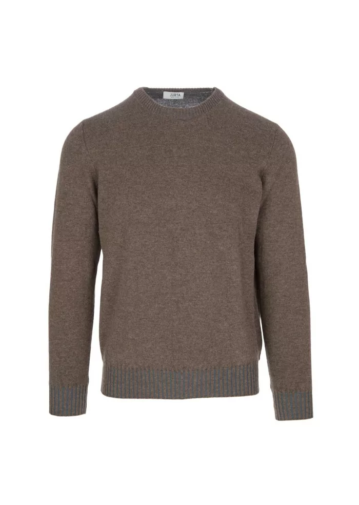 JURTA | MAGLIONE GOVA MERINO MARRONE AZZURRO