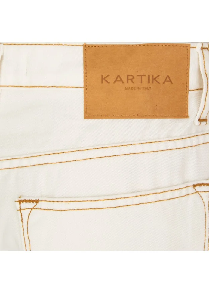 KARTIKA | JEANS CUCITURE A CONTRASTO BIANCO