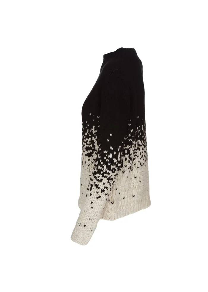 KARTIKA | MAGLIONE MOTIVO SFUMATO NERO BIANCO