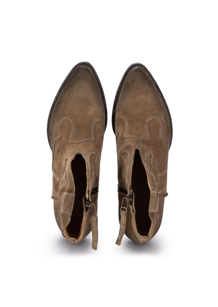 KEEP | STIVALETTI TEXANI CAMOSCIO SABBIA MARRONE