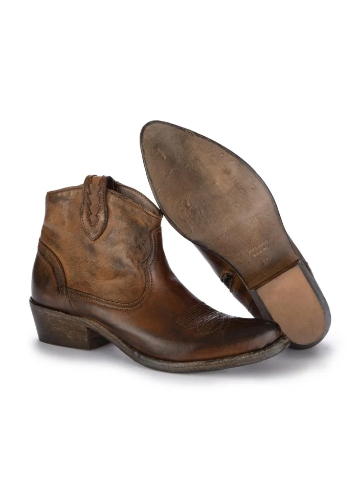 KEEP | STIVALETTI TEXANI CRUST MARRONE SCURO