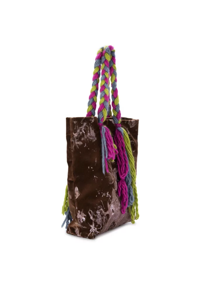 LE DAF | BORSA SHOPPER ITALIA MARRONE MULTICOLOR
