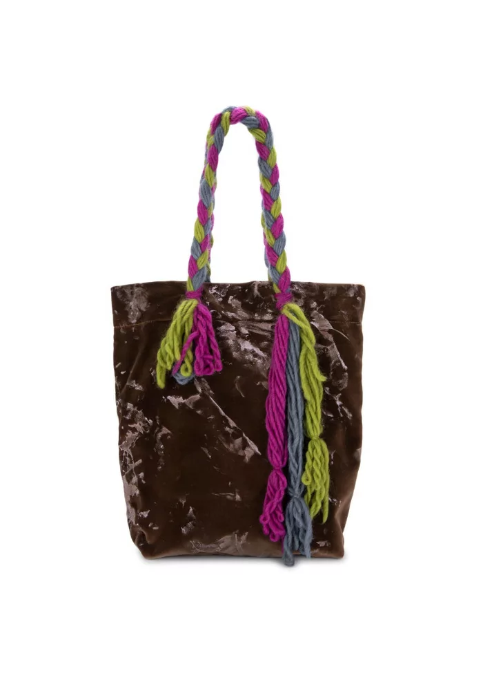 LE DAF | BORSA SHOPPER ITALIA MARRONE MULTICOLOR