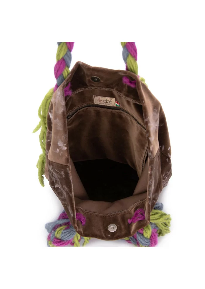 LE DAF | BORSA SHOPPER ITALIA MARRONE MULTICOLOR