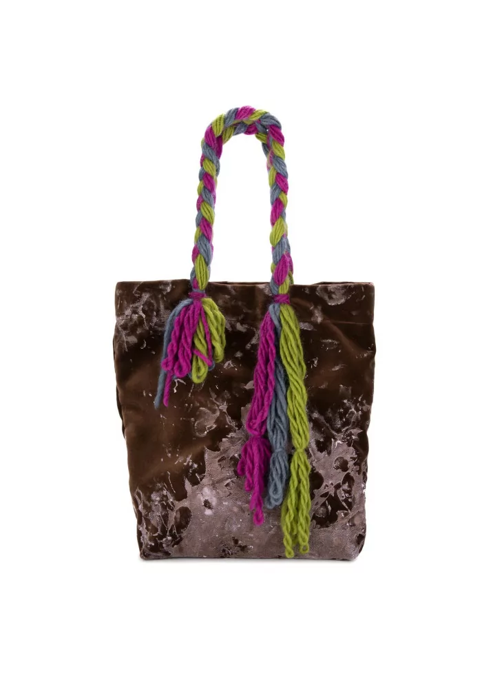 LE DAF | BORSA SHOPPER ITALIA MARRONE MULTICOLOR