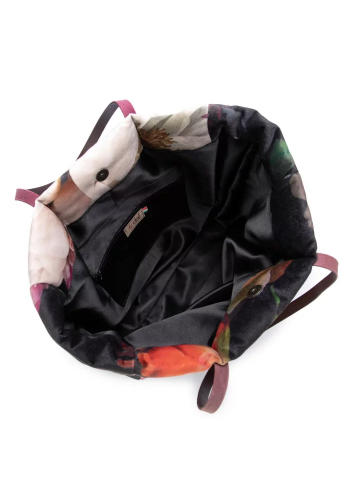 LE DAF | BORSA SHOPPER OLANDA FIORI MULTICOLOR NERO