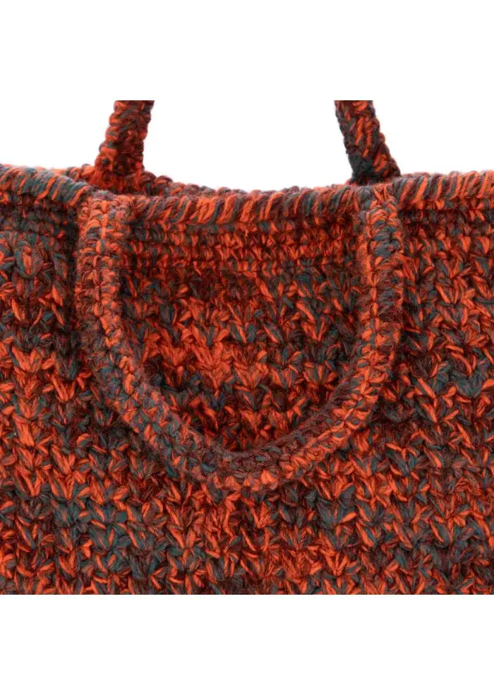 LE DAF | BORSA SHOPPER SVEZIA ARANCIONE AZZURRO MARRONE