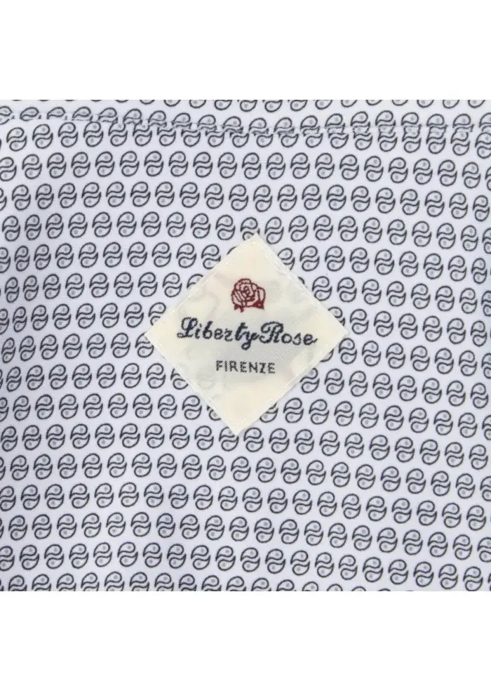 LIBERTY ROSE | CAMICIA BLAKE MICROFANTASIA BLU BIANCO
