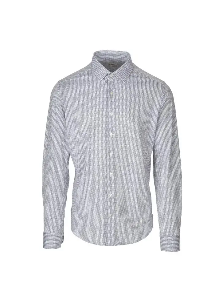 LIBERTY ROSE | CAMICIA BLAKE MICROFANTASIA BLU BIANCO