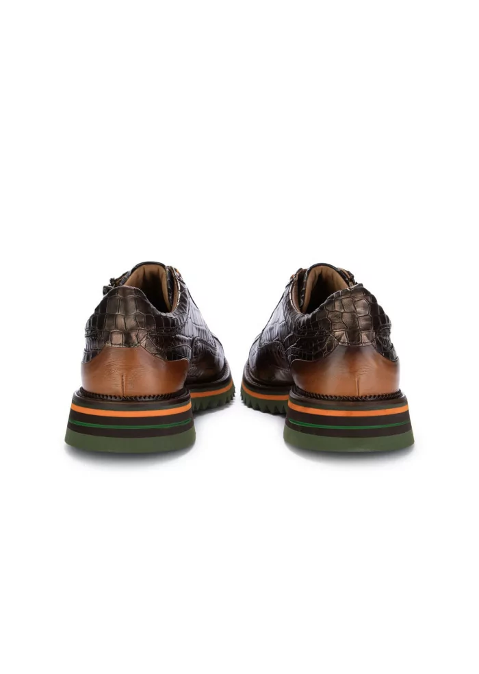 LORENZI | SCARPE ALLACCIATE ANACONDA MARRONE NERO