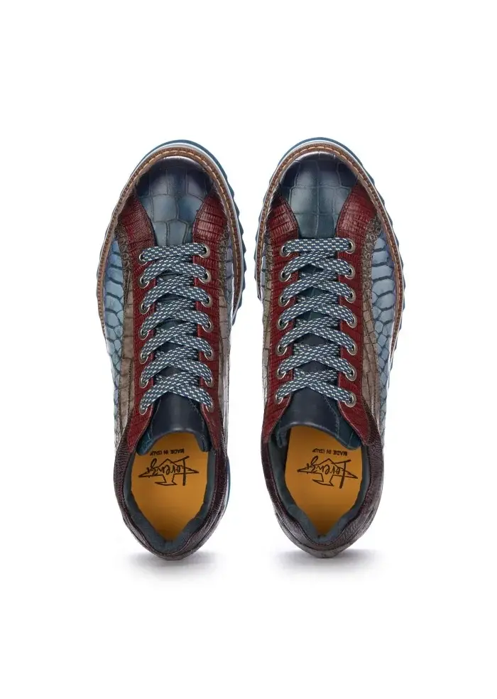 LORENZI | SCARPE ALLACCIATE DRILLO BLU