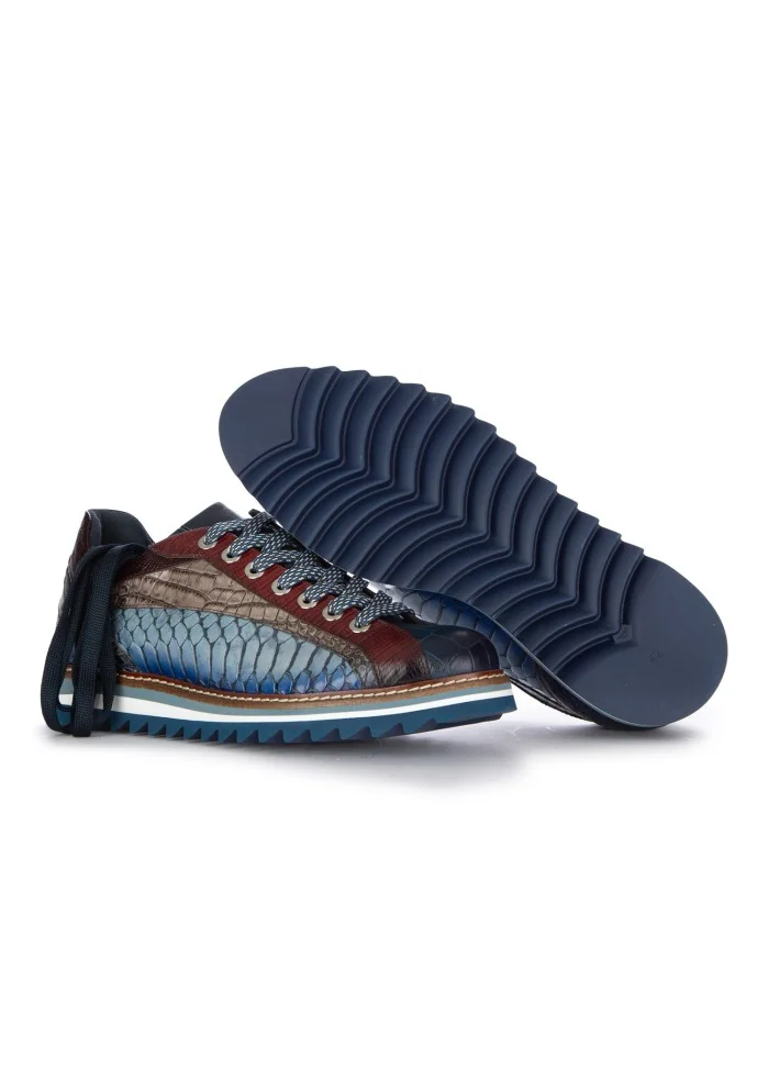 LORENZI | SCARPE ALLACCIATE DRILLO BLU