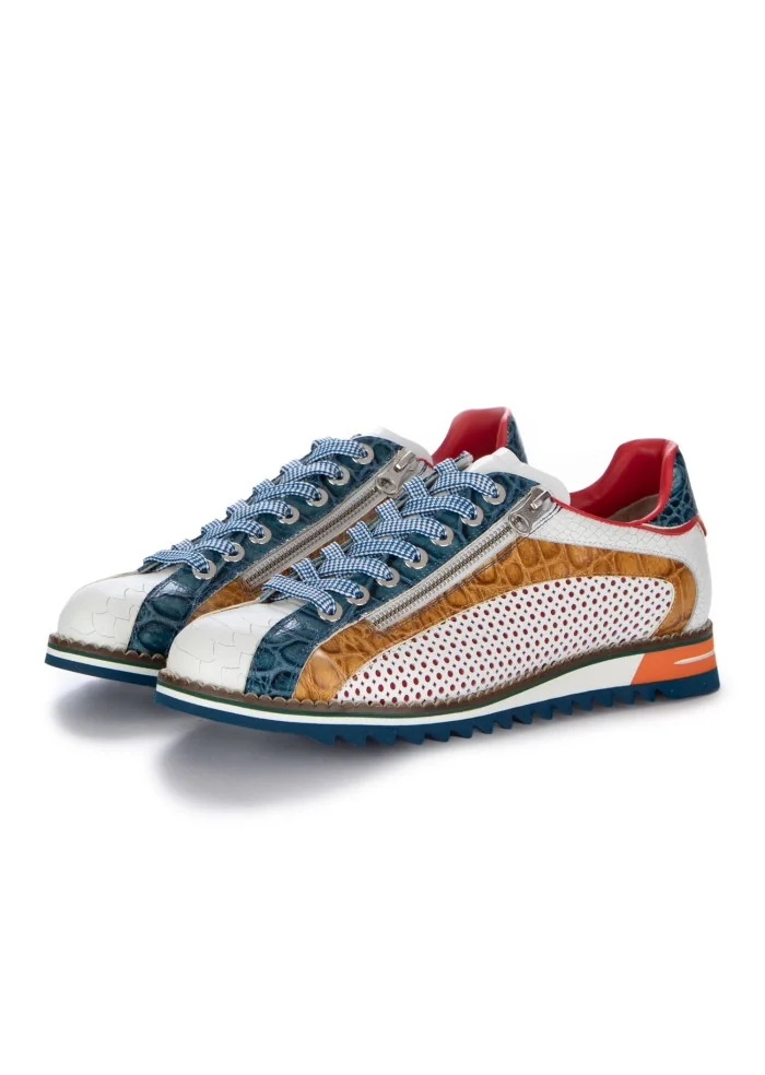 LORENZI | SCARPE ALLACCIATE FRESH BIANCO MARRONE BLU