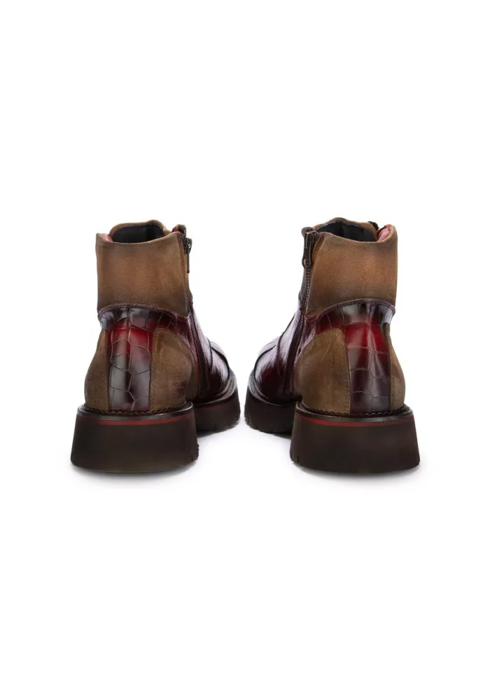 LORENZI | STIVALETTI ALLACCIATI SAFARI ROSSO MARRONE