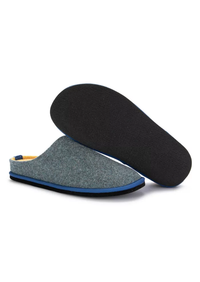 LÖWENWEISS | PANTOFOLE FELTRO DI LANA BLU GIALLO