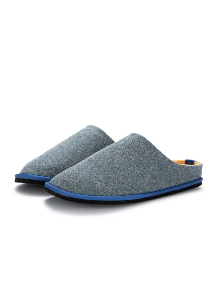 LÖWENWEISS | PANTOFOLE FELTRO DI LANA BLU GIALLO