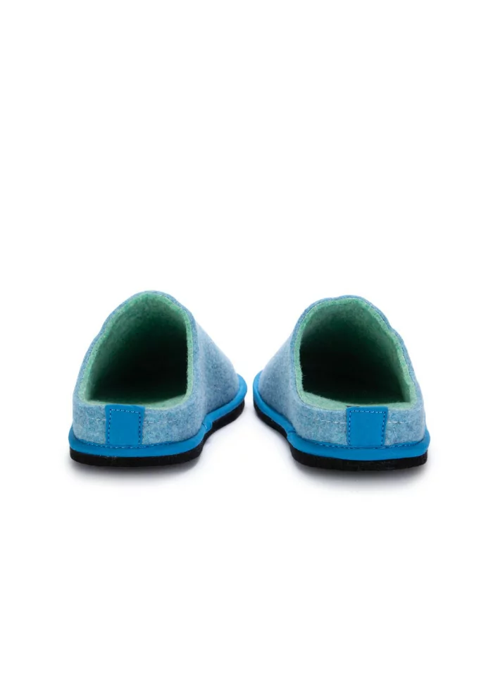 LÖWENWEISS | PANTOFOLE FELTRO DI LANA BLU TURCHESE