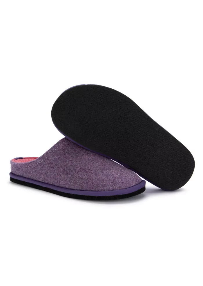 LÖWENWEISS | PANTOFOLE FELTRO DI LANA LILLA ROSA