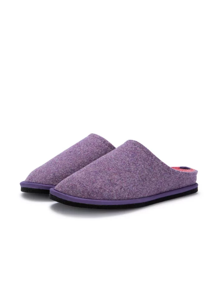 LÖWENWEISS | PANTOFOLE FELTRO DI LANA LILLA ROSA