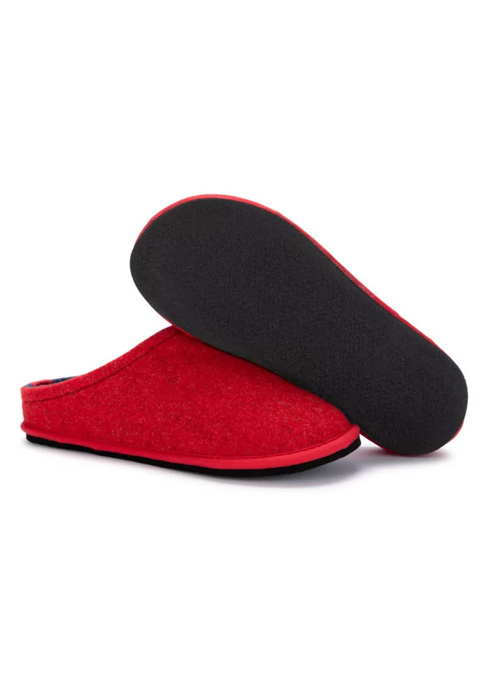 LÖWENWEISS | PANTOFOLE FELTRO DI LANA ROSSO BLU