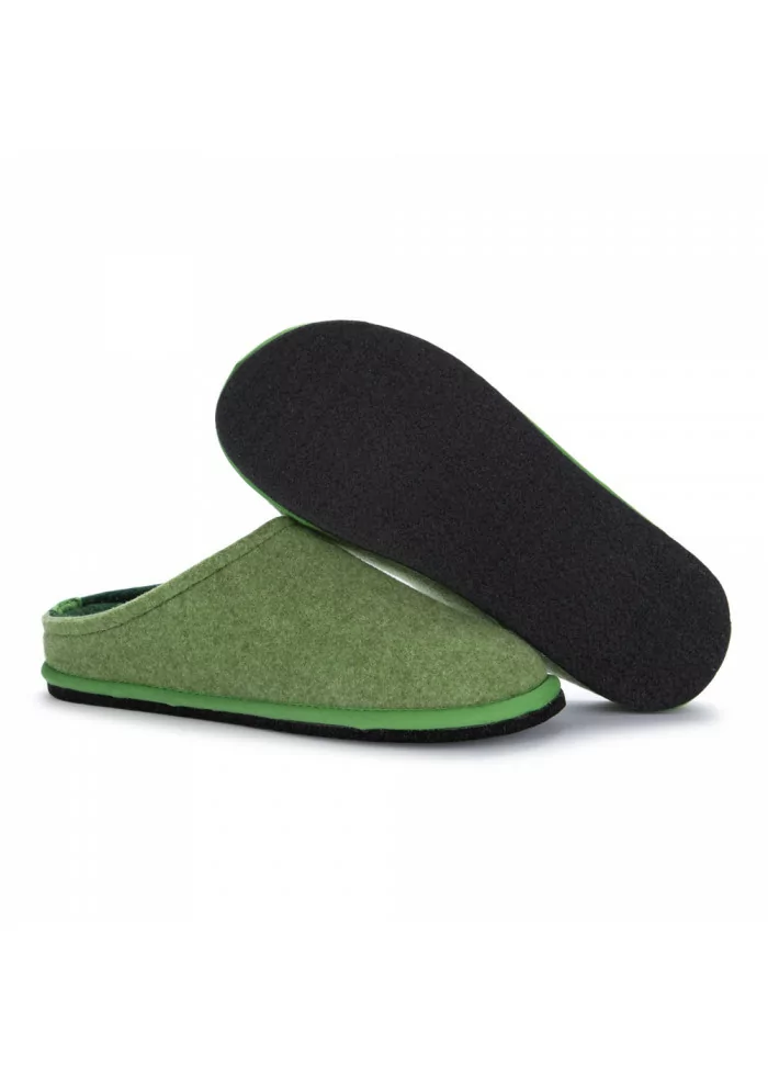 LÖWENWEISS | PANTOFOLE FELTRO DI LANA VERDE