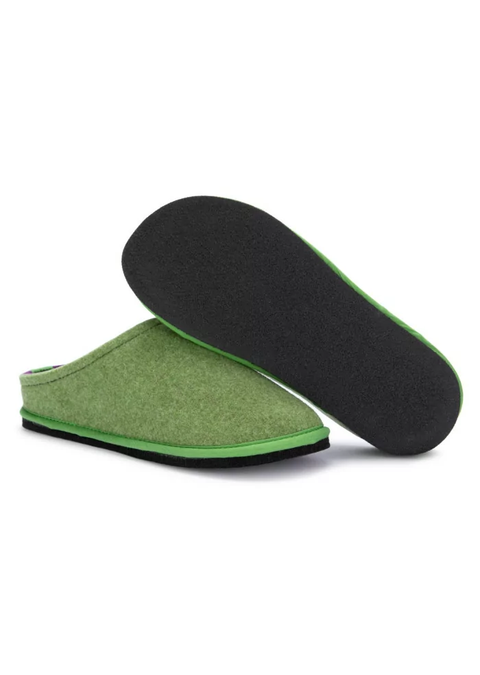 LÖWENWEISS | PANTOFOLE FELTRO DI LANA VERDE VIOLA