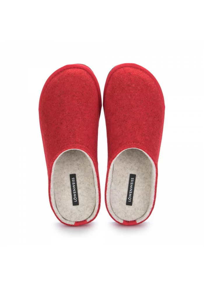 LÖWENWEISS | PANTOFOLE IN LANA COTTA BEIGE ROSSO