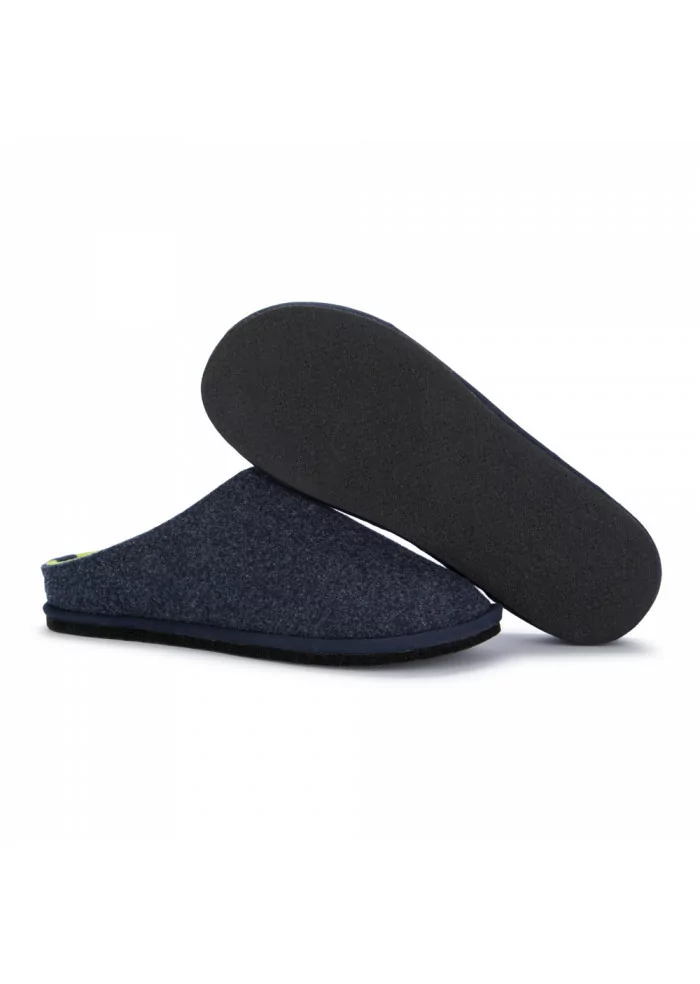 LÖWENWEISS | PANTOFOLE IN LANA COTTA BLU VERDE