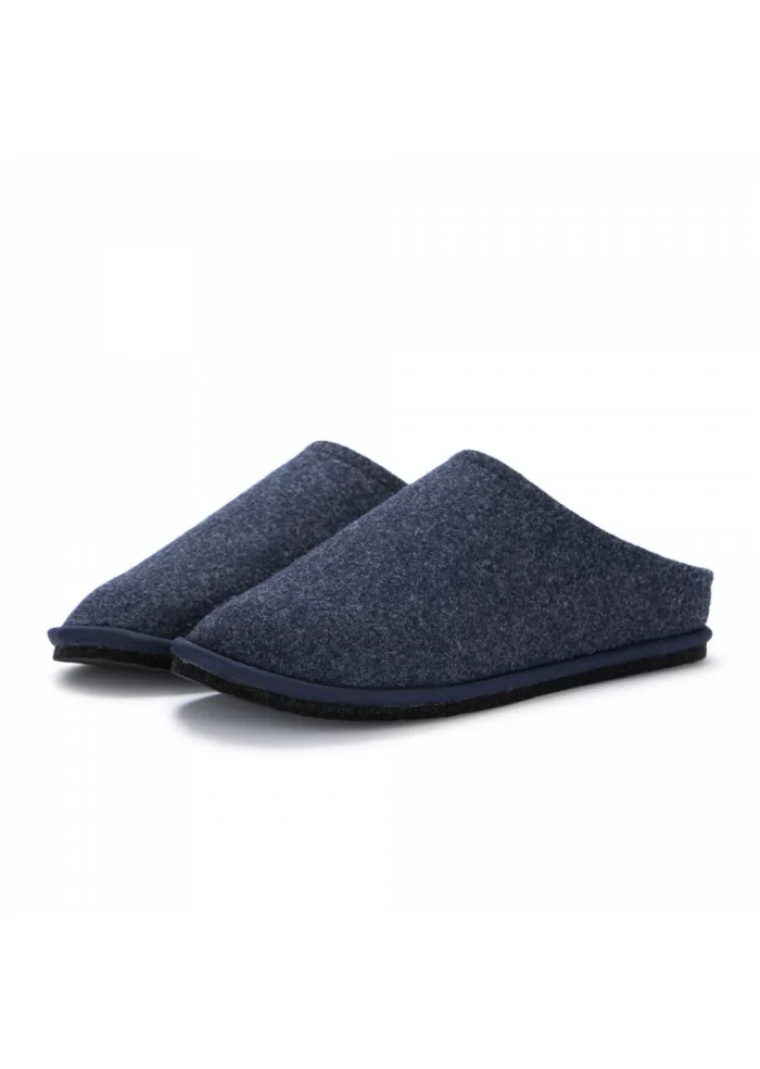 LÖWENWEISS | PANTOFOLE IN LANA COTTA BLU VERDE