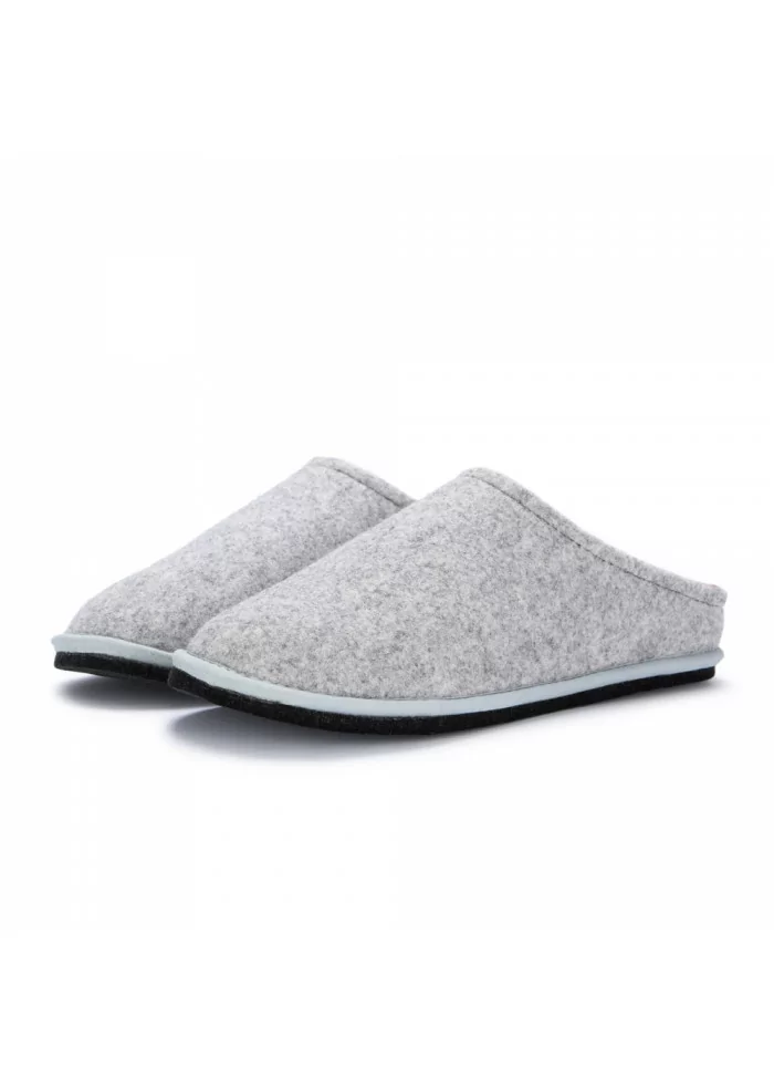 LÖWENWEISS | PANTOFOLE IN LANA COTTA GRIGIO BORDEAUX