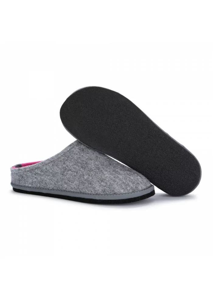 LÖWENWEISS | PANTOFOLE IN LANA COTTA GRIGIO ROSA