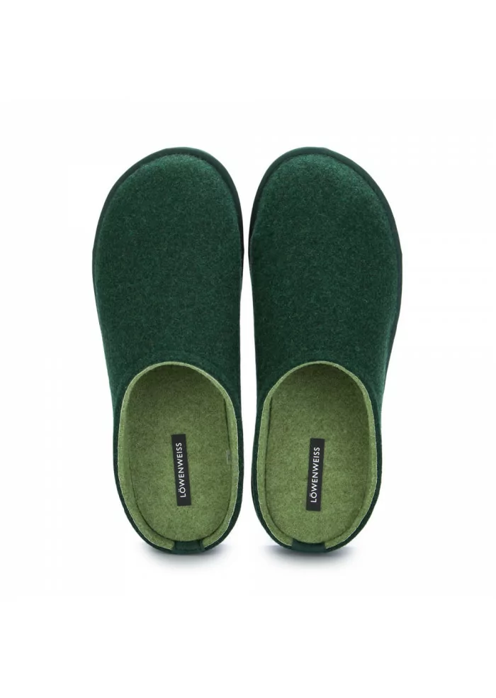 LÖWENWEISS | PANTOFOLE IN LANA COTTA VERDE