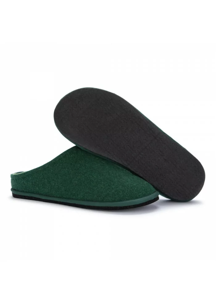 LÖWENWEISS | PANTOFOLE IN LANA COTTA VERDE