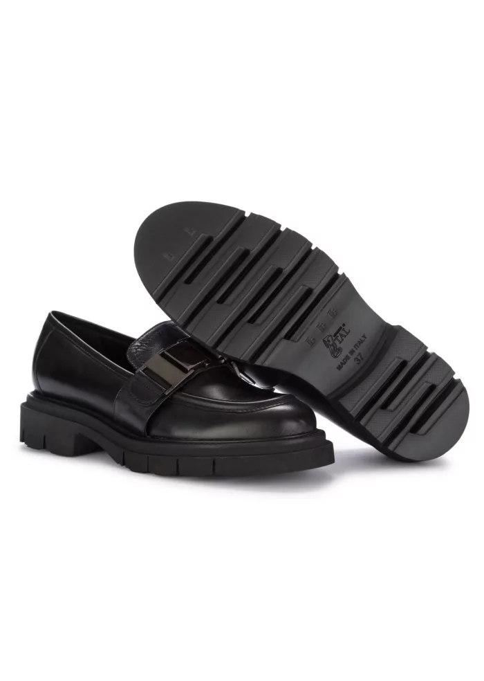 LUCA GROSSI | MOCASSINI PELLE CATENA NERO