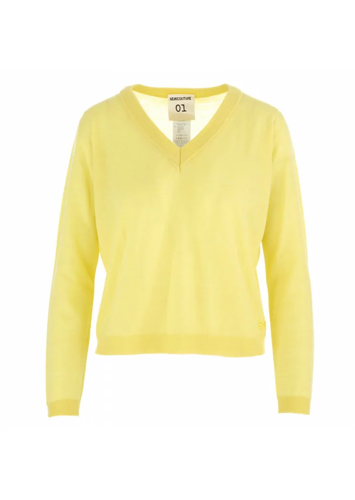 MAGLIA DONNA SEMICOUTURE | GIALLO CHIARO