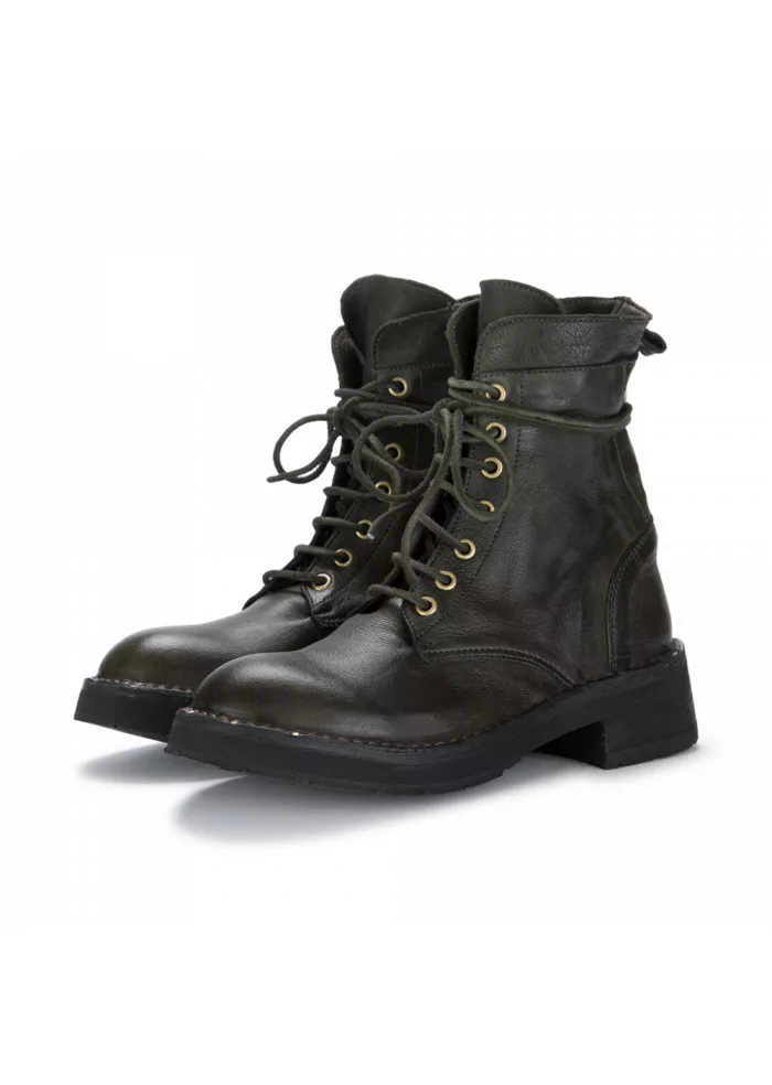 MANUFATTO TOSCANO VINCI | TRONCHETTI IN PELLE CON CERNIERA VERDE