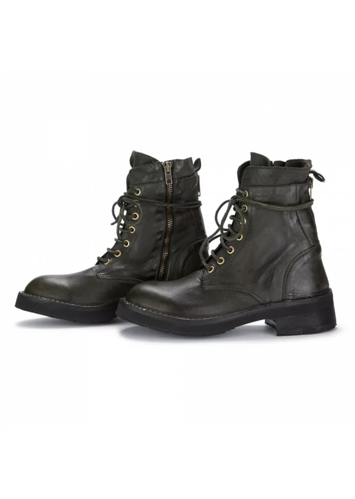 MANUFATTO TOSCANO VINCI | TRONCHETTI IN PELLE CON CERNIERA VERDE