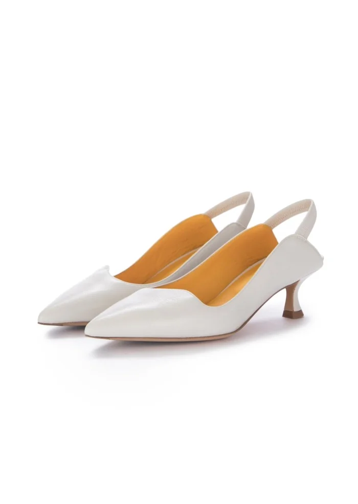 MARA BINI | SLINGBACK TACCO NAOMI COTTON BIANCO