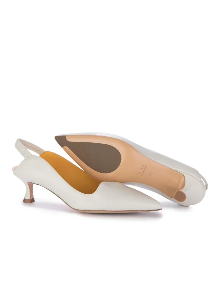 MARA BINI | SLINGBACK TACCO NAOMI COTTON BIANCO