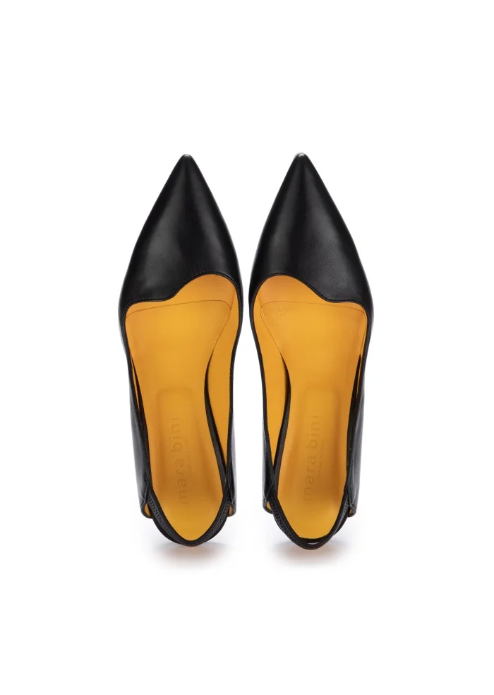 MARA BINI | SLINGBACK TACCO NAOMI SETA NERO