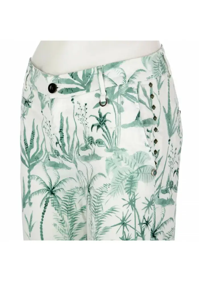 MASON'S | PANTALONI JAQUELINE CAPRI BIANCO VERDE