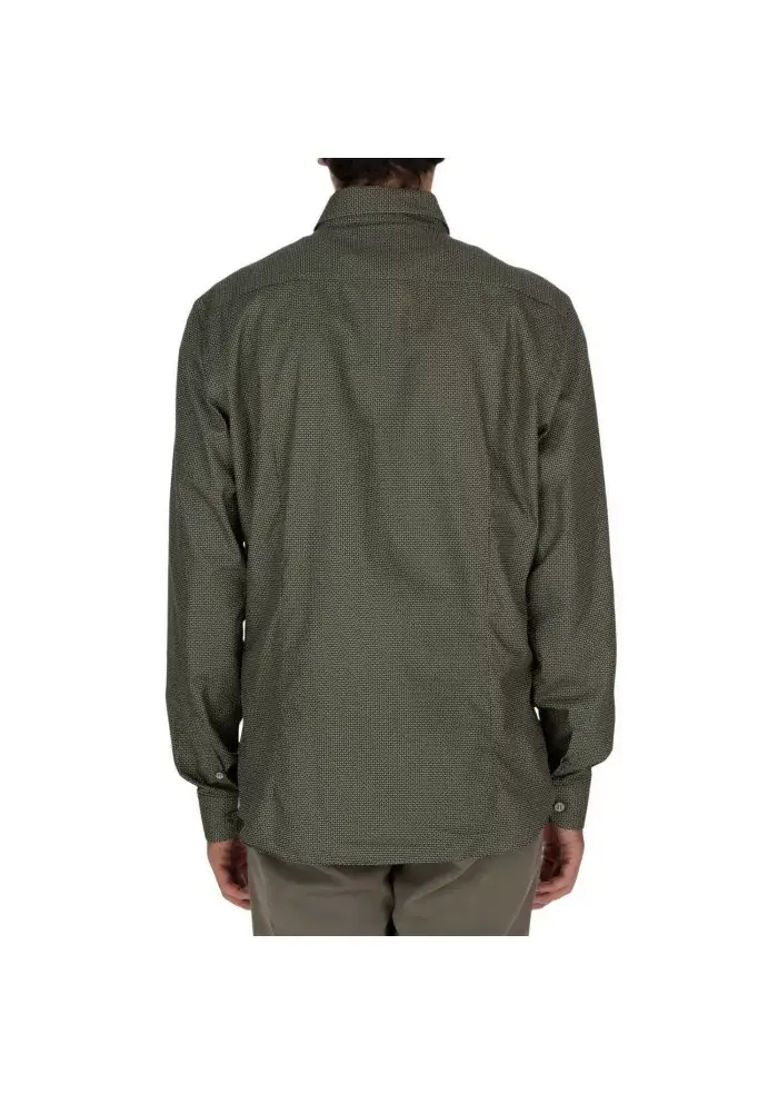 MASTRICAMICIAI | CAMICIA LUCA COTONE MICRO PATTERN VERDE