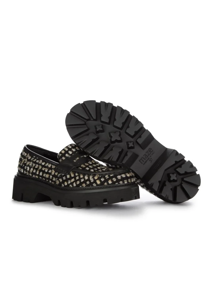 MAZE | MOCASSINI SARA STOCCOLMA FOUNTAIN NERO BEIGE