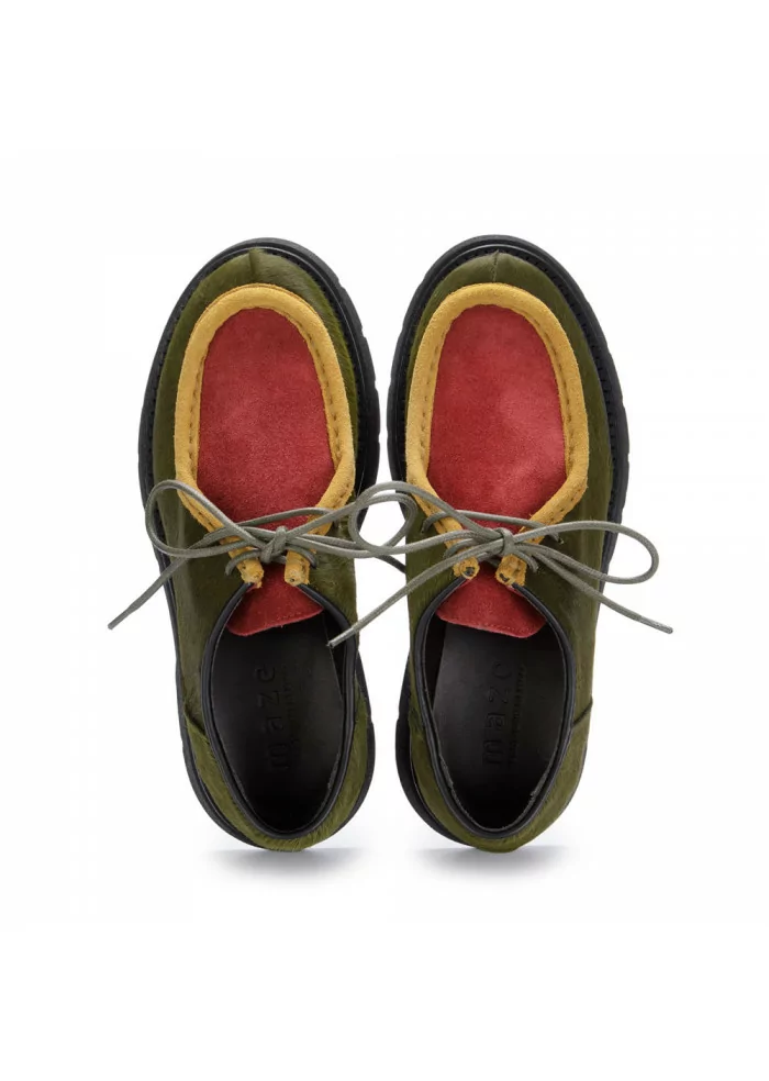 MAZE | SCARPE CREEPER SCAMOSCIATO E CAVALLINO VERDE ROSSO