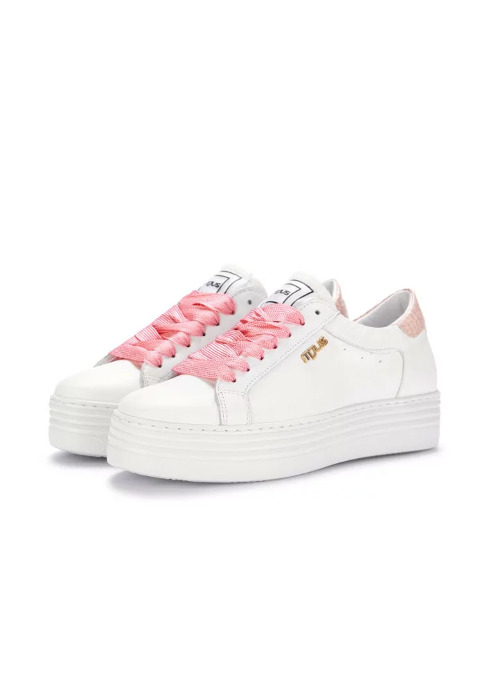 MJUS | SNEAKERS PLATFORM PELLE BIANCO ROSA