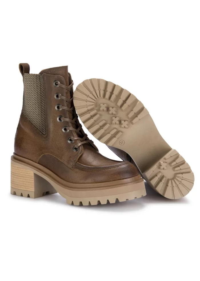 MJUS | STIVALETTI ALLACCIATI TACCO CAMOSCIO MARRONE