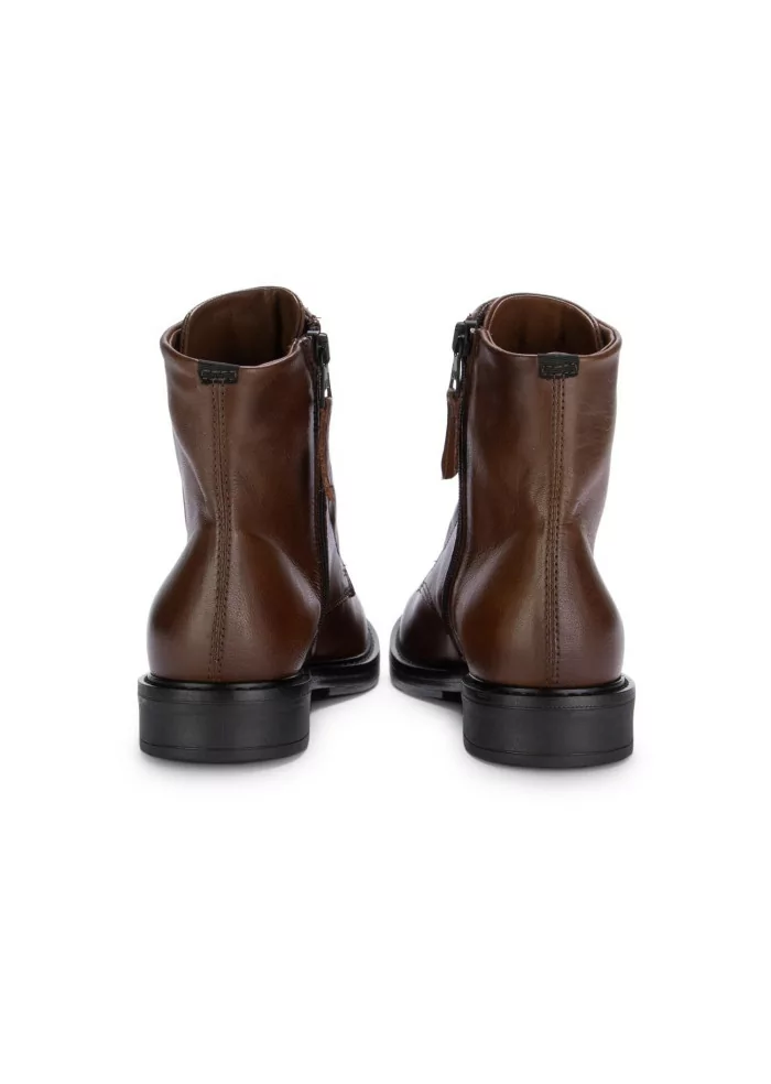 MJUS | STIVALETTI ALLACCIATI ZIP PELLE MARRONE