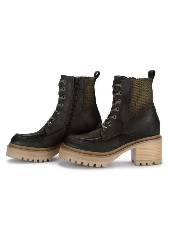 MJUS | STIVALETTI TACCO CAMOSCIO VERDE SCURO