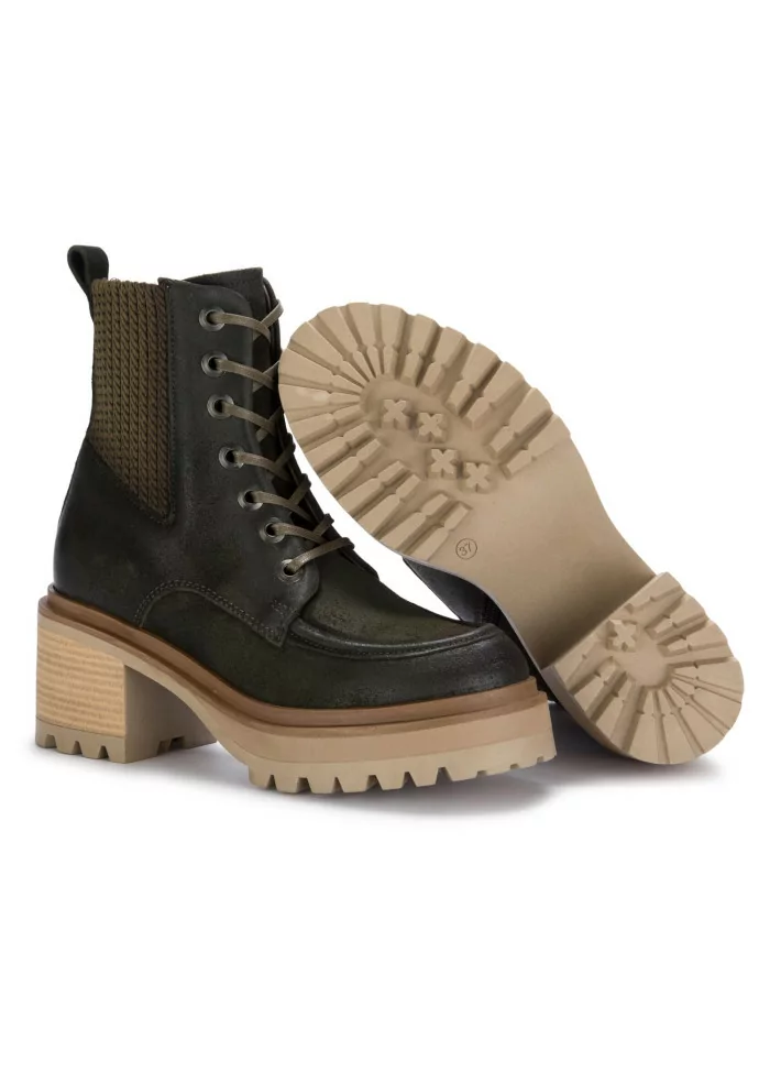 MJUS | STIVALETTI TACCO CAMOSCIO VERDE SCURO