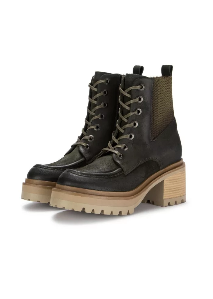 MJUS | STIVALETTI TACCO CAMOSCIO VERDE SCURO